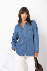 Addi Lyocell Denim Shirt - Mid Wash
