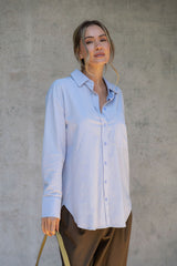 Aston Cotton Shirt - Chalk Blue