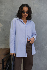 Aston Cotton Shirt - Chalk Blue