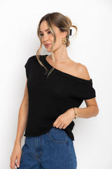 Avalon Off-The-Shoulder Top - Black
