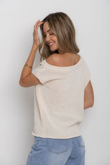 Avalon Off-The-Shoulder Top - Ivory Cream