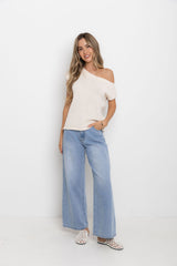 Avalon Off-The-Shoulder Top - Ivory Cream
