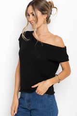 Avalon Off-The-Shoulder Top - Black