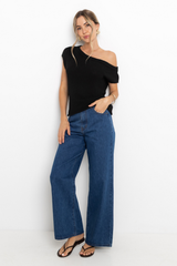 Avalon Off-The-Shoulder Top - Black