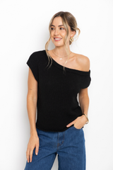 Avalon Off-The-Shoulder Top - Black