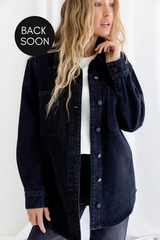 Phoenix Longline Relaxed-Fit Denim Jacket - Black Wash - The Self Styler - The Self Styler