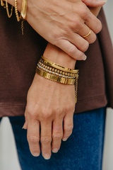 Jai Minimalist Oval Bangle - Gold - The Self Styler
