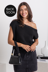 Avalon Off-The-Shoulder Top - Black - The Self Styler