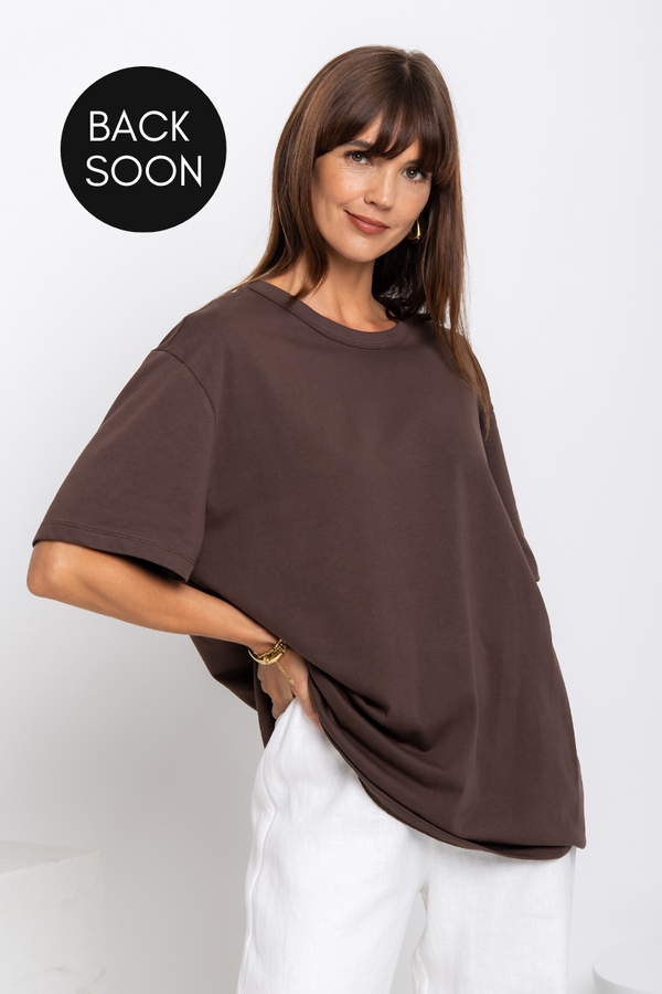 Sonny Relaxed-Fit Tee - Choc Brown - The Self Styler