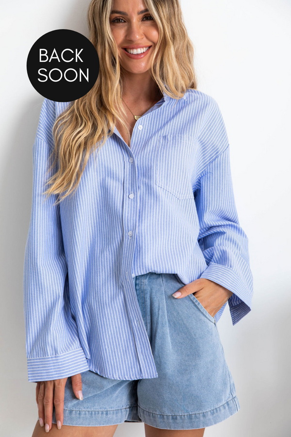 Bentley Relaxed-Fit Shirt - Blue Stripe - The Self Styler
