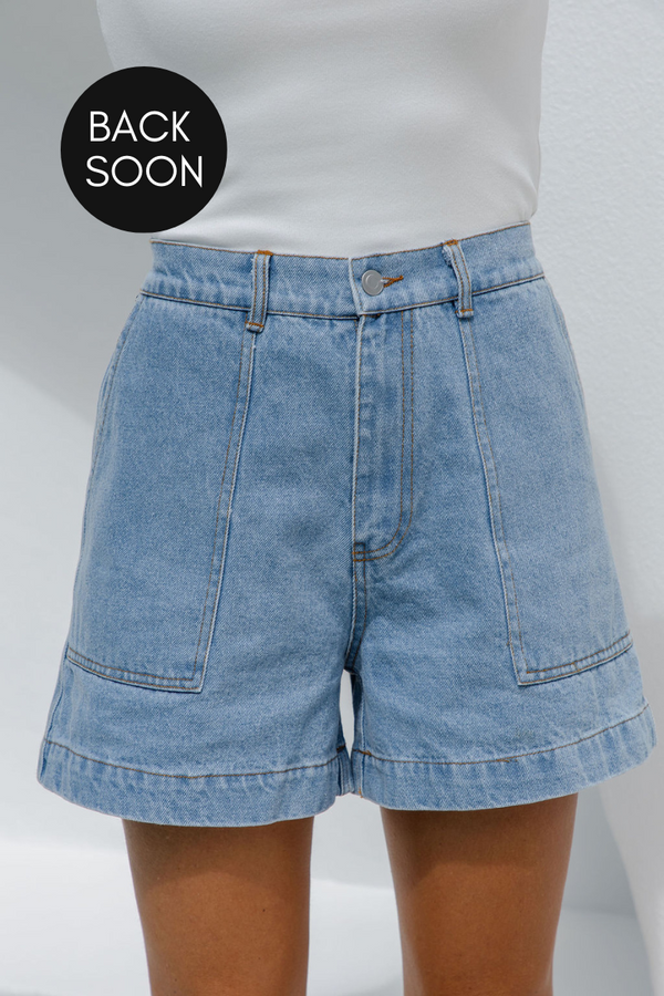 Byron Denim Shorts - Mid Wash - The Self Styler