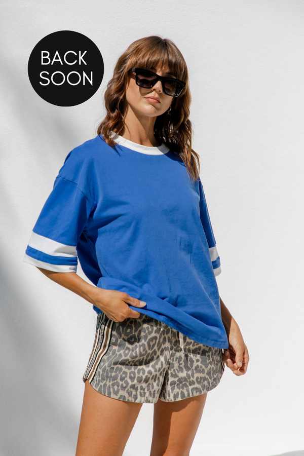 Blake Relaxed-Fit Stripe Tee - Blue and White - The Self Styler