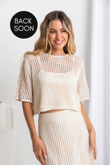 Isabel Crochet Crop Top - Natural - The Self Styler
