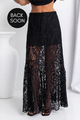 Zahra Lace Skirt - Black - The Self Styler