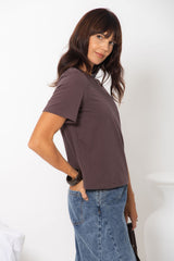 Baylee Basic Tee - Chocolate