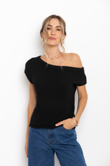 Avalon Off-The-Shoulder Top - Black