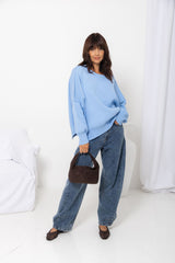 Romy Oversized Knit Jumper - Blue