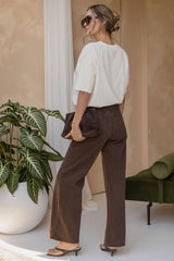 Kai Straight-Leg Denim Jeans - Chocolate Wash