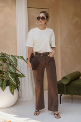 Kai Straight-Leg Denim Jeans - Chocolate Wash