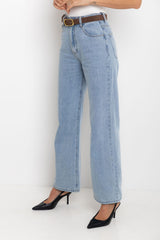 Dakota Straight-Leg Denim Jeans - Light Blue Wash