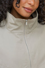Demi Funnel Neck Bomber Jacket - Stone