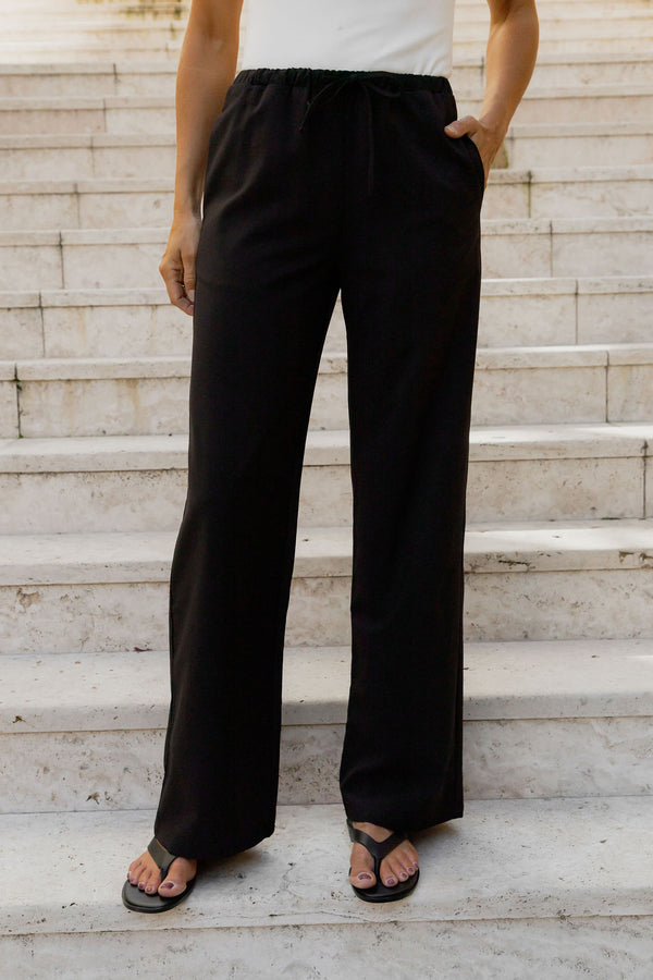 Drew Straight-Leg Pants - Black