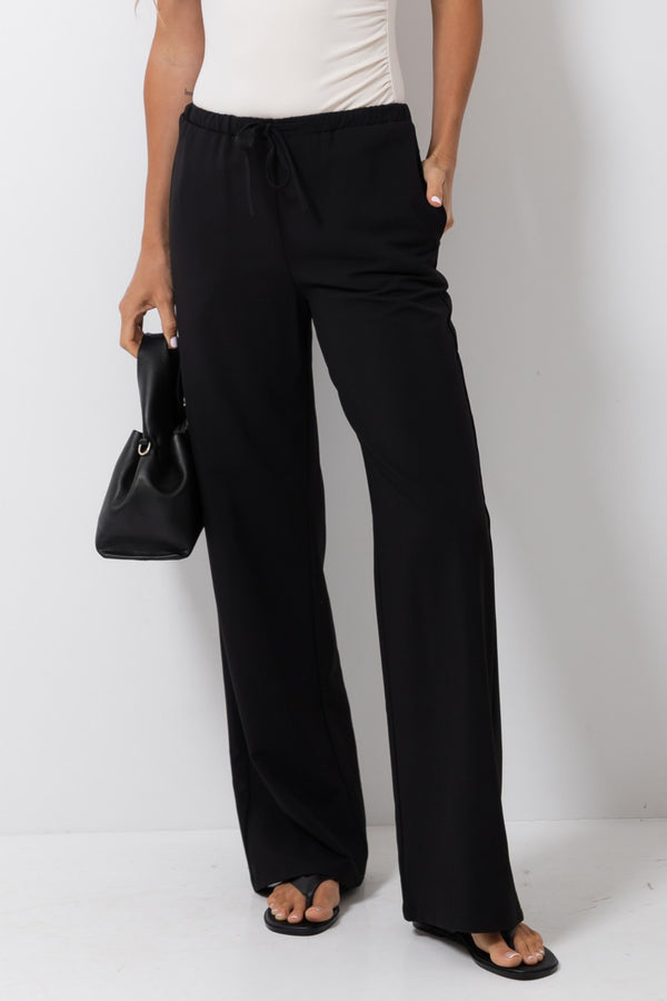 Drew Straight-Leg Pants - Black