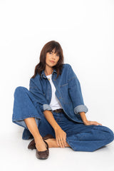 Duke Oversized Denim Shirt - Mid Blue