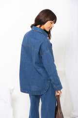 Duke Oversized Denim Shirt - Mid Blue
