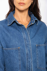 Duke Oversized Denim Shirt - Mid Blue