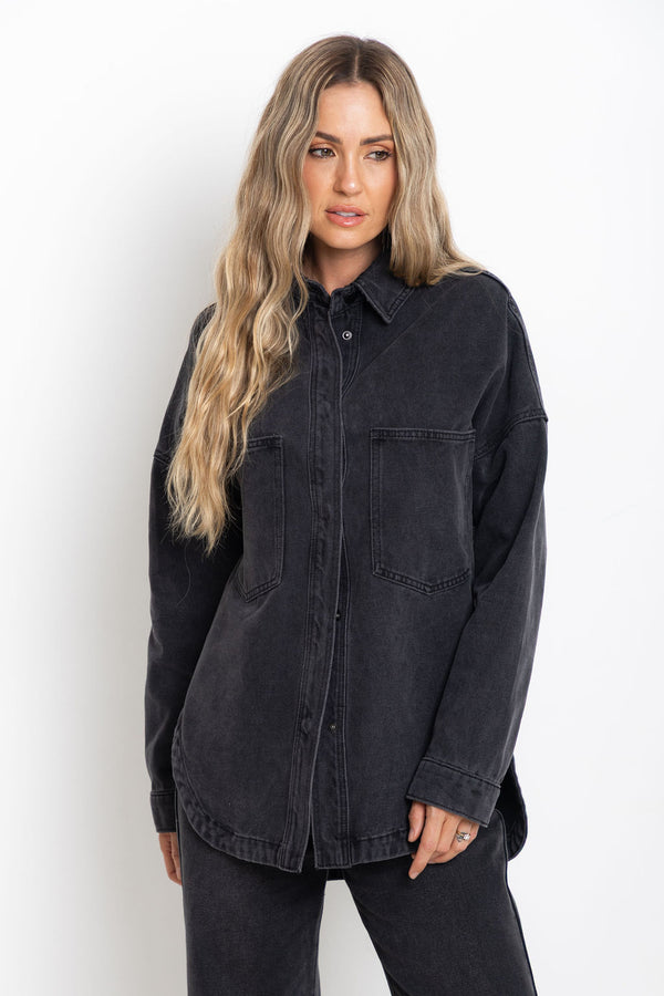 Duke Oversized Denim Shirt - Black Wash