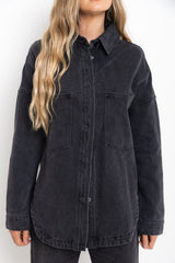 Duke Oversized Denim Shirt - Black Wash