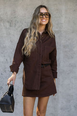 Duke Oversized Denim Shirt - Chocolate