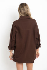 Duke Oversized Denim Shirt - Chocolate