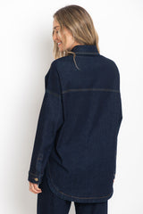 Duke Oversized Denim Shirt - Dark Indigo