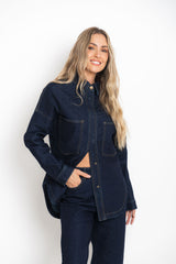 Duke Oversized Denim Shirt - Dark Indigo