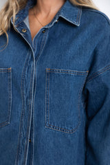 Duke Oversized Denim Shirt - Mid Blue