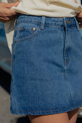 Dylan Denim Mini Skirt - Mid Wash Blue
