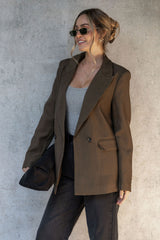 Eli Boyfriend Blazer Jacket - Olive
