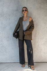 Eli Boyfriend Blazer Jacket - Olive
