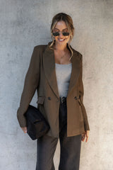 Eli Boyfriend Blazer Jacket - Olive