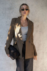 Eli Boyfriend Blazer Jacket - Olive