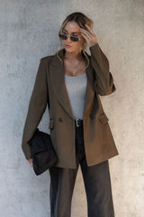 Eli Boyfriend Blazer Jacket - Olive