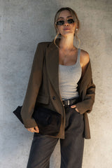 Eli Boyfriend Blazer Jacket - Olive