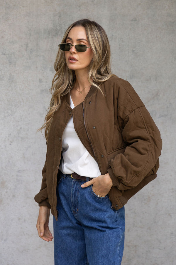 Finn Bomber Jacket - Deep Olive Choc