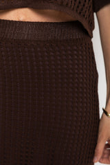 Florence Crochet Midi Skirt - Chocolate