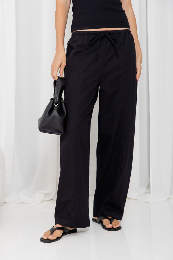 Georgie Barrel Leg Pants - Black