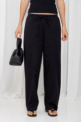 Georgie Barrel Leg Pants - Black