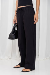 Georgie Barrel Leg Pants - Black