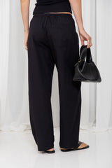 Georgie Barrel Leg Pants - Black